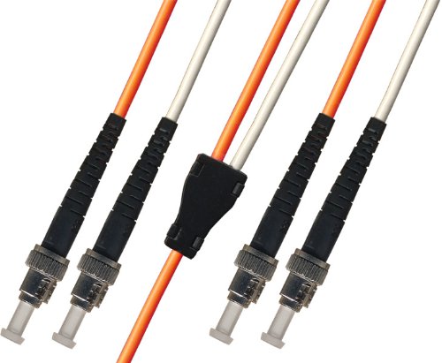 1M ST-ST Duplex Armored Multimode 50/125 Fiber Optic Cable