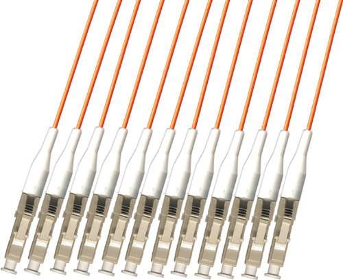 LC-LC 12-Strand 100M Multimode 50/125 Fiber Optic Cable Bunch with 0.9mm Connectors