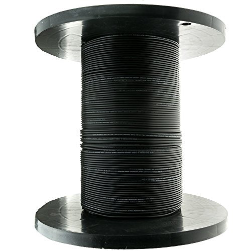 CableWholesale 2 Fiber Indoor/Outdoor Fiber Optic Cable, Singlemode, 9/125 Micron, Black, Riser Rated, Spool, 1000 feet