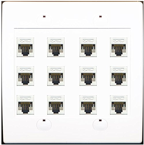 RiteAV 12 Cat5E Wall Plate White